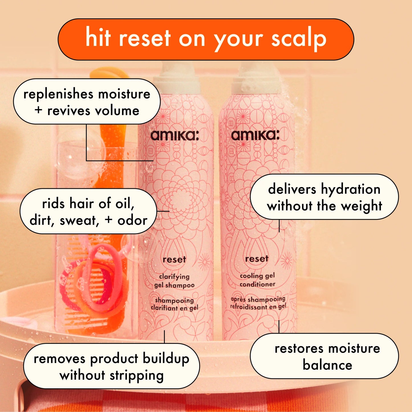 AMIKA RESET
Clarifying + Cleansing gel shampoo